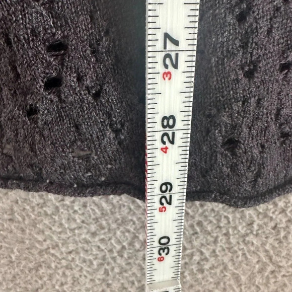 Eileen Fisher Merino Wool Open Cardigan Draped Grey Textured - Picture 13 of 16